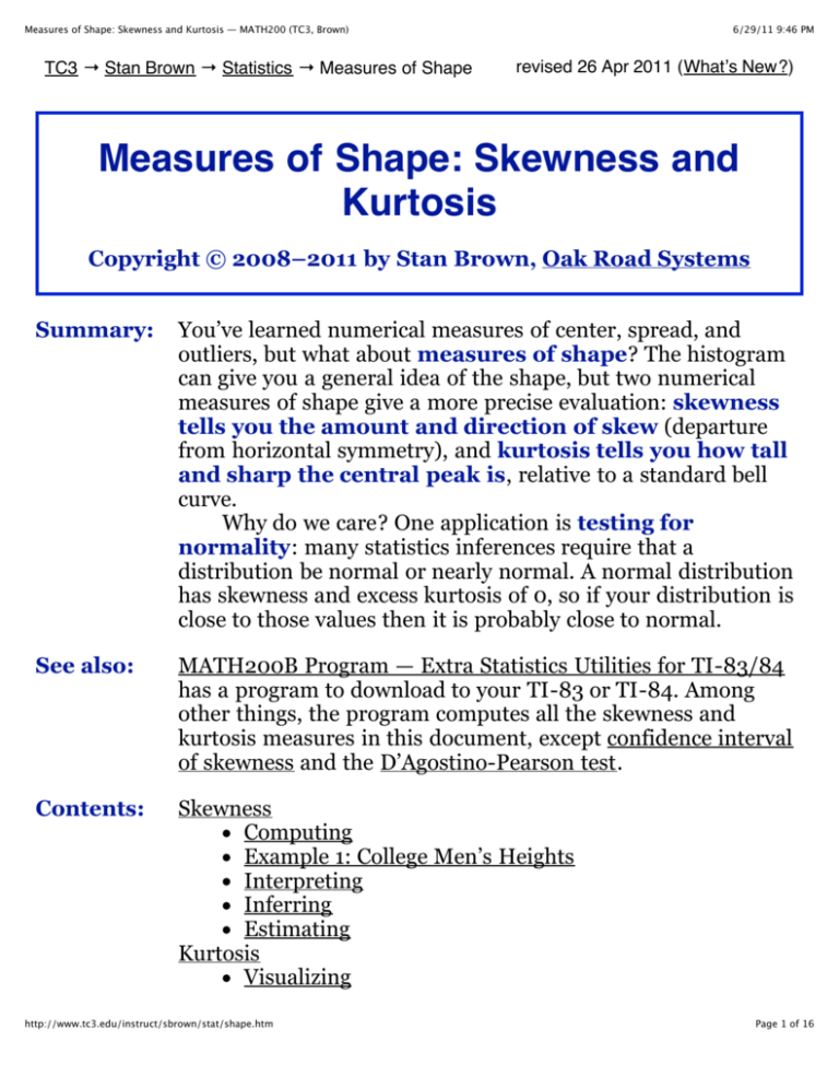 What Are Acceptable Levels Of Skewness And Kurtosis