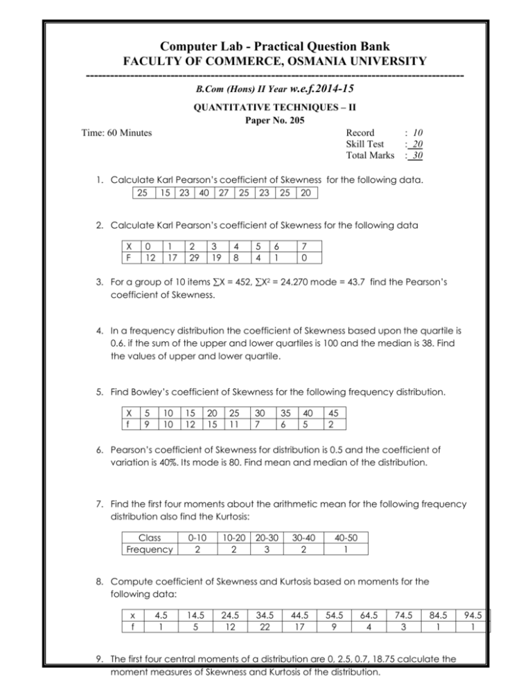 Quantitative Techniques