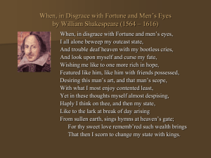 When, in disgrace with Fortune and men's eyes by William
