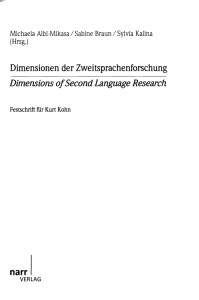 Dimensions of Second Language Research