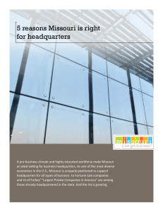 5 reasons Missouri is right for headquarters