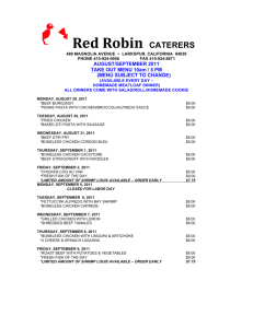 Red Robin CATERERS - Red Robin Catering
