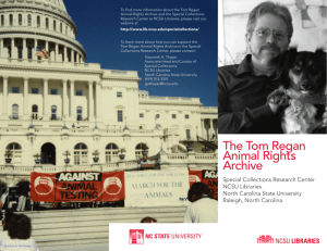 The Tom Regan Animal Rights Archive - NCSU Libraries