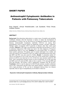 SHORT PAPER Antineutrophil Cytoplasmic Antibodies in Patients