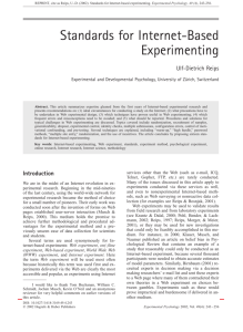 Standards for Internet-based experimenting. Experimental