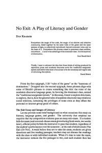 No Exit: A Play of Literacy and Gender