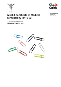 Level 3 Certificate in Medical Terminology