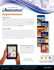 ¡Avancemos! - Oxford University Press