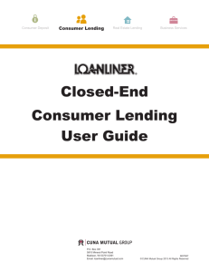 Closed-End Consumer Lending User Guide