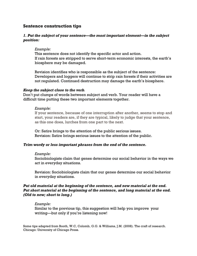 Different Types Of Sentence Construction