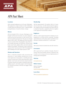 APA Fact Sheet - APA – The Engineered Wood Association