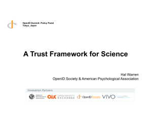 A Trust Framework for Science