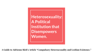 A Guide to Adrienne Rich's Article “Compulsory Heterosexuality and