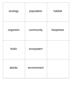 ecology organism biotic abiotic population community ecosystem