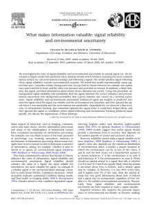 What makes information valuable: signal reliability and