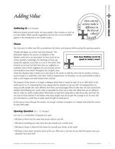 Session 3: Adding Value