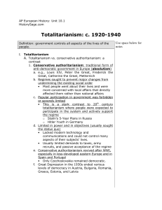 10.1 Totalitarianism - The Heritage School