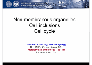 Non-membranous organelles Cell inclusions Cell cycle