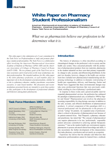 White Paper on Pharmacy Student