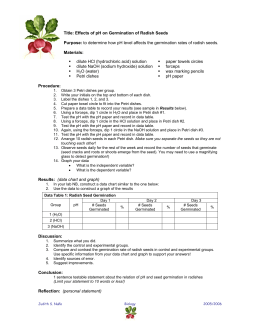 seed germination experiment report