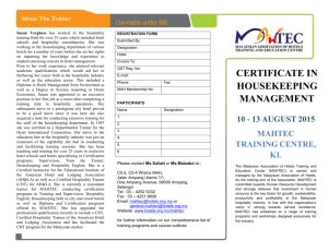 certificate in housekeeping management 10