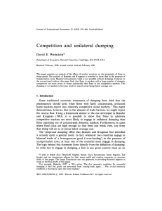 Competition and unilateral dumping