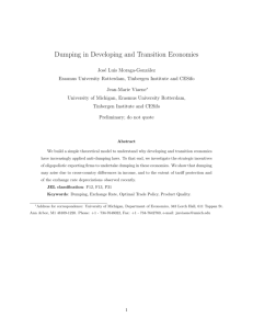 Dumping in Developing and Transition Economies