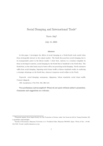 Social Dumping and International Trade