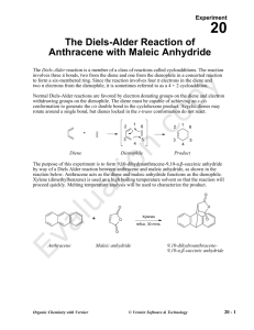 The Diels-Alder Reaction of Anthracene with Maleic Anhydride