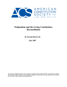 Originalism and the Living Constitution: Reconciliation