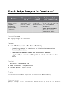 Handout- Constitutional Interpretation Lesson
