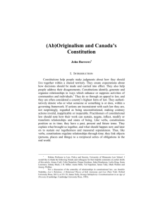(Ab)Originalism and Canada's Constitution