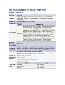 SCHOLARSHIPS IN COLOMBIA FOR FOREIGNERS