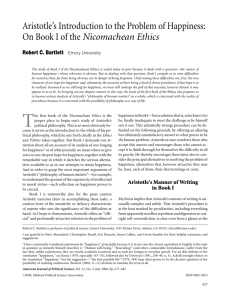 On Book I of the Nicomachean Ethics