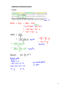 Applications of Rational Functions Example: