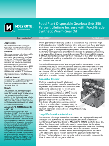 Food Plant Disposable Gearbox Gets 350 Percent