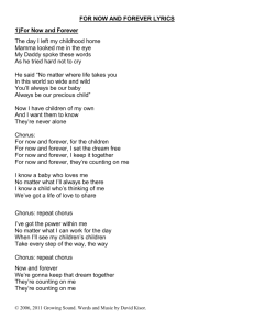 FOR NOW AND FOREVER LYRICS 1)For Now and Forever The day