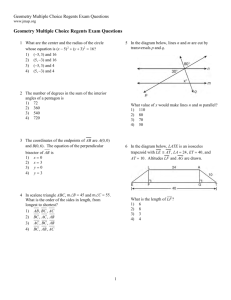 Geometry Multiple Choice Regents Exam Questions