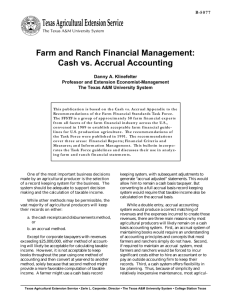 Farm and Ranch Financial Management: Cash vs. Accrual Accounting