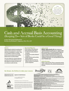 Cash and Accrual Basis Accounting
