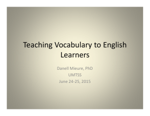 Teaching Vocabulary to English Learners