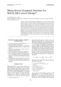 Menu-driven Graphical Interface for MATLAB Control Design