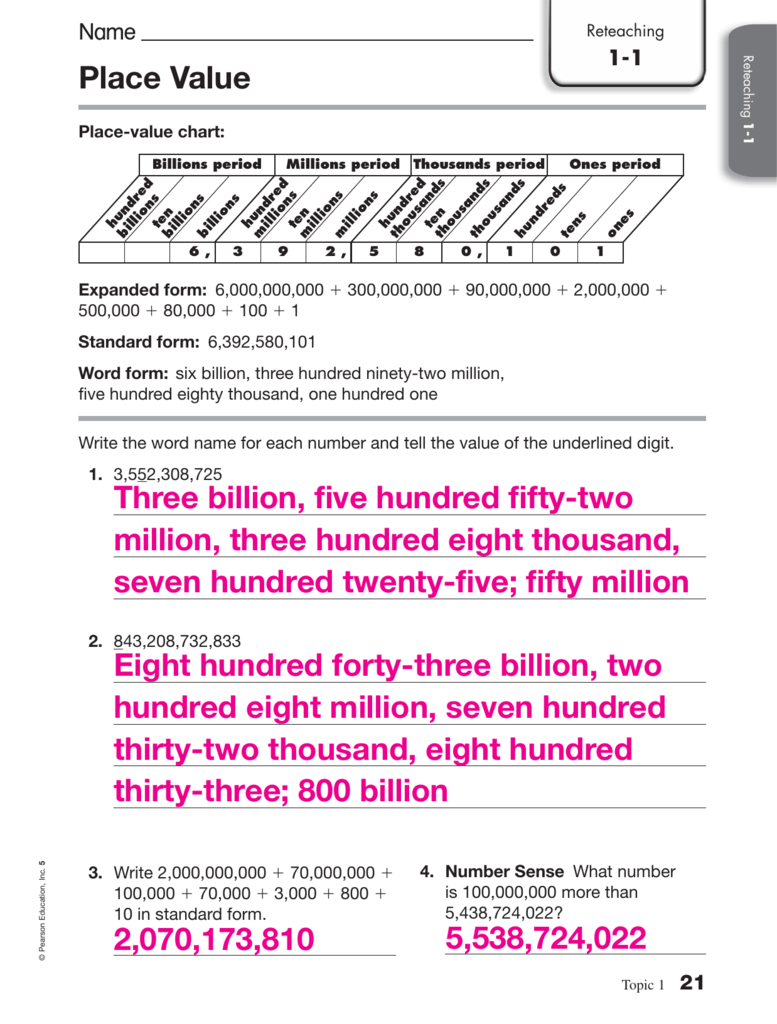 Gr 5 Reteaching Answers Ch 1 To Ch 20 Edugates