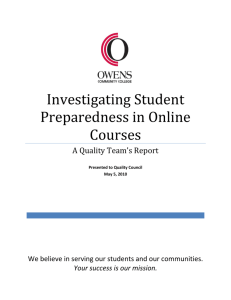 Investigating Student Preparedness in Online Courses