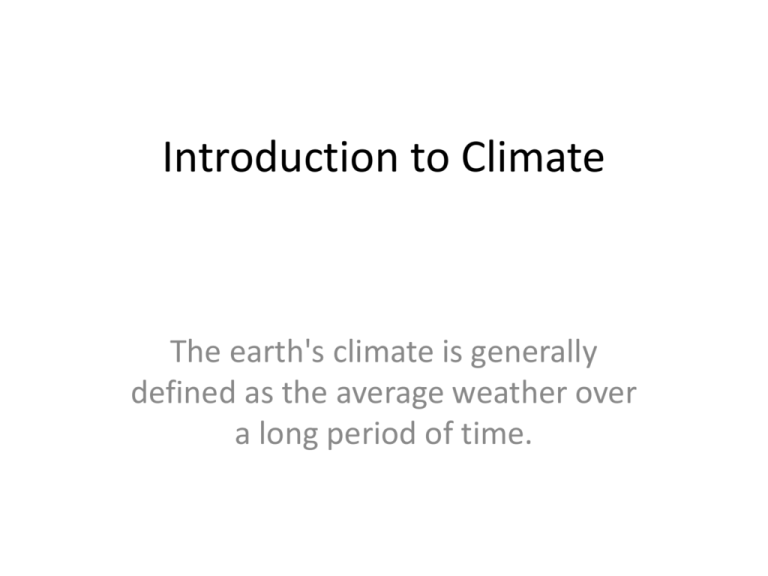 Introduction To Climate