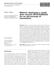 Malaria: deploying a candi- date vaccine (RTS,S/AS02A) for an old