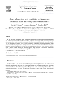 Asset allocation and portfolio performance