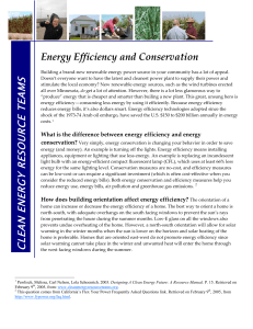 Energy Efficiency & Conservation