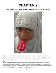 chapter 2 culture: all the shared products of society