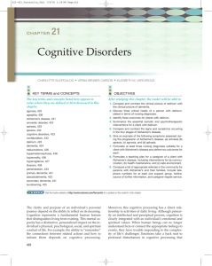Cognitive Disorders - coursewareobjects.com